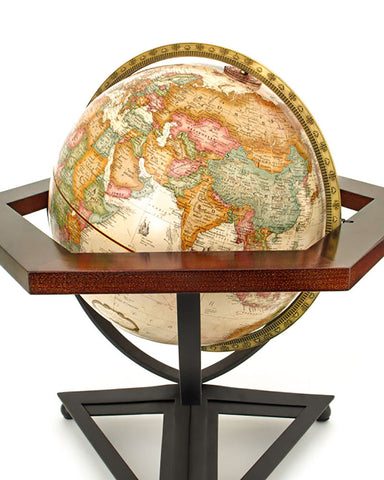 Frank Lloyd Wright Hexagon Desk Globe closeup