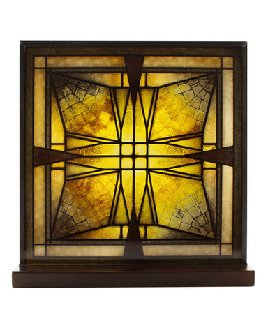 Frank Lloyd Wright Thomas Entry Ceiling Light Stained Glass (front)