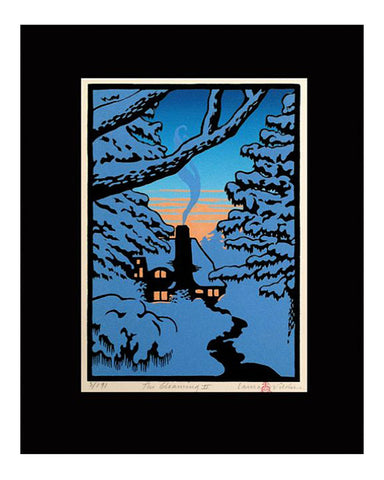 Laura Wilder The Gloaming II Limited Edition Matted Block Print Matted