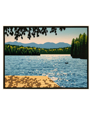Laura Wilder Lake View II Limited Edition Framed Matted Block Print