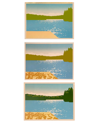 Laura Wilder Lake View II Limited Edition Matted Block Print Process 2