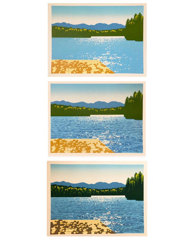 Laura Wilder Lake View II Limited Edition Framed Matted Block Print Process 3