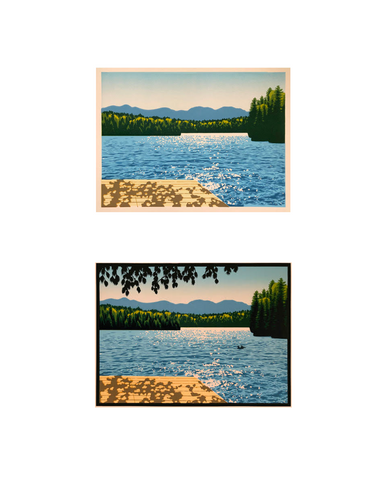 Laura Wilder Lake View II Limited Edition Matted Block Print Process 4