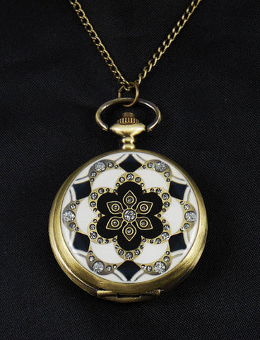 Vintage Style Pocket Watch Pendant Necklace 2