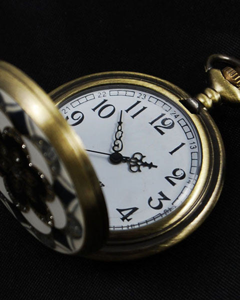Vintage Style Art Deco Pocket Watch Pendant Necklace 2