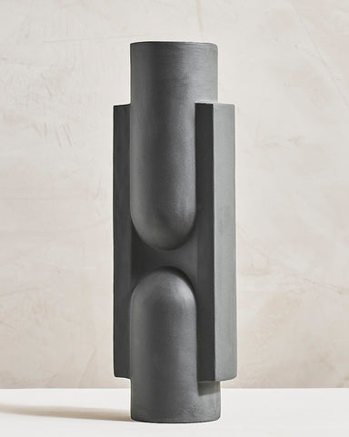 Kala Ceramic Vase - Hematite side
