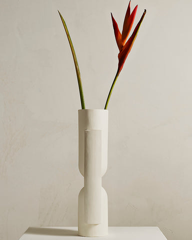 Light + Ladder KALA Ceramic Vase - Snow Side with Flower