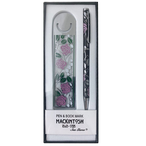 Mackintosh Rose Motif Pen & Bookmark Set
