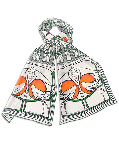 Mackintosh Lady with Doves Crepe de Chine Silk Scarf