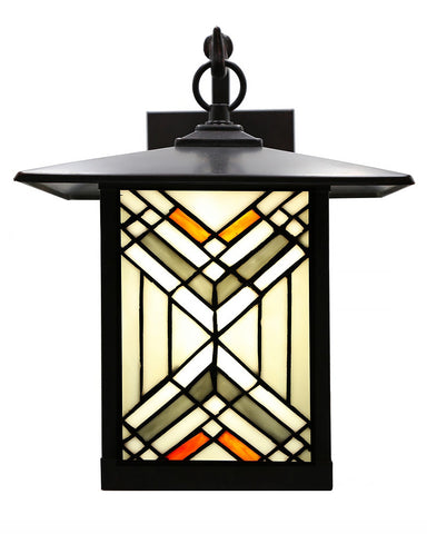Mission Craftsman Stained Glass Wall Sconce 96 Front