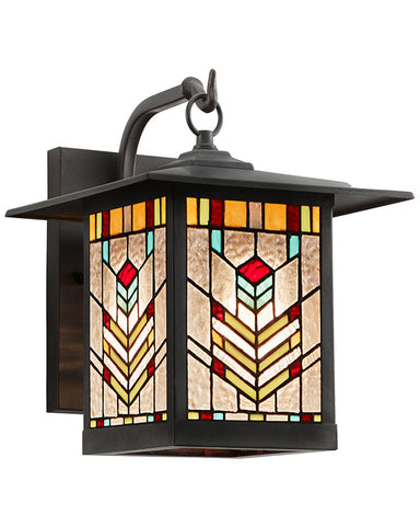 Mission Craftsman Stained Glass Wall Sconce Juniper