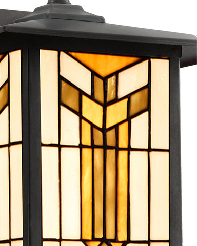 Mission Craftsman Stained Glass Wall Sconce Thea Detail