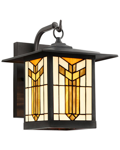 Mission Craftsman Stained Glass Wall Sconce Thea
