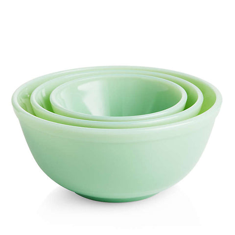 Mosser Glass Nested 3 Piece Mixing Bowl Set in Jadeite