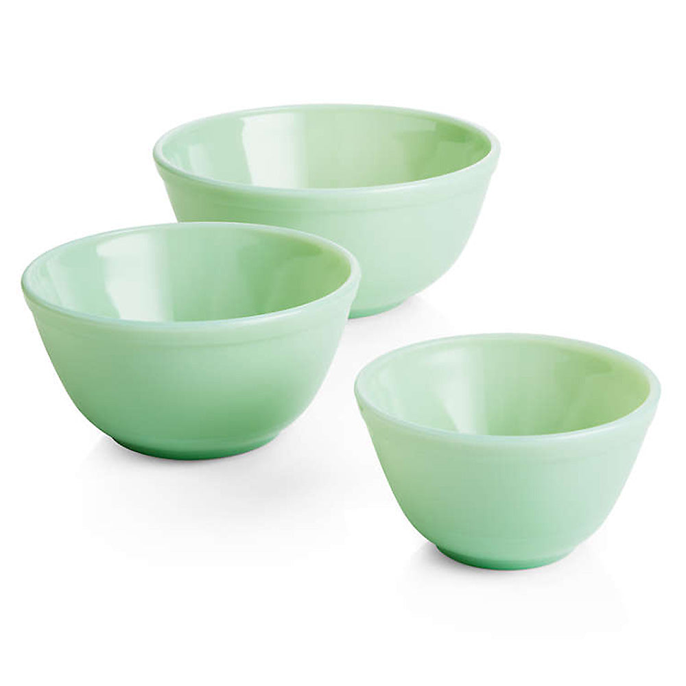 Mosser Glass 3-Piece Colored Glass Mixing Bowl Set, 6 Colors on Food52