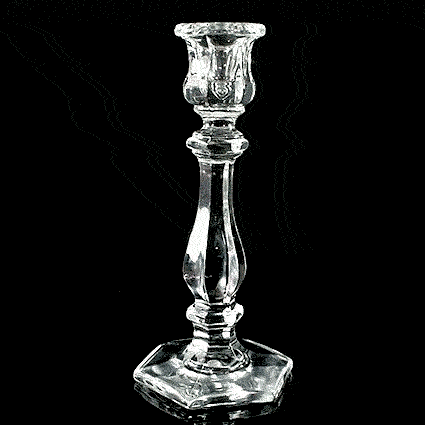 Mosser Glass 7.5" Candlestick - Crystal 360 Rotation