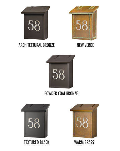 Numbered Brass Vertical Mailbox Finishes