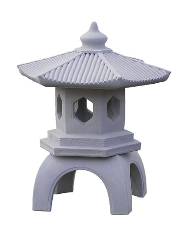 Pagoda Lantern in Cast Stone Antique Grey
