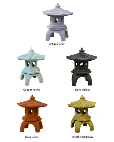 Pagoda Lantern in Cast Stone Color Options