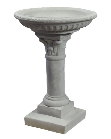 Regency Bird Bath in Cast Stone Antique Grey