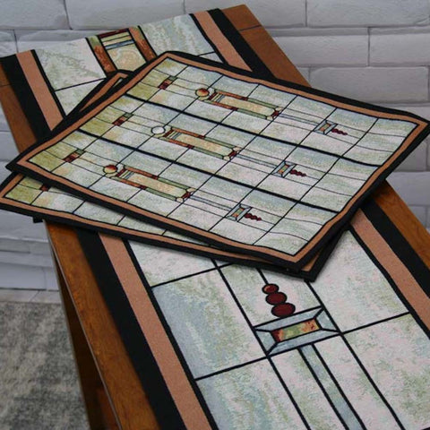 Louis Sullivan F&M Union Bank Window Tapestry Table Runner Style