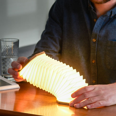 Natural Walnut Smart Accordion Lamp