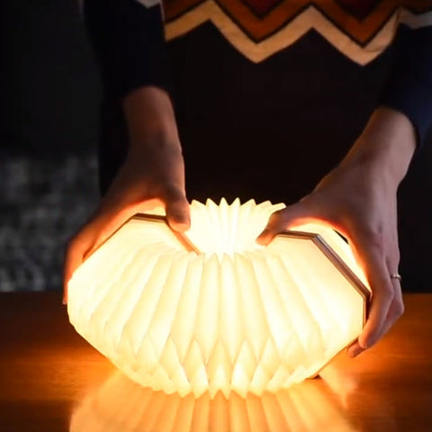 Natural Walnut Smart Accordion Lamp