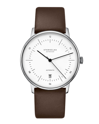 Sternglas Naos Automatic White / Brown Watch, Front view