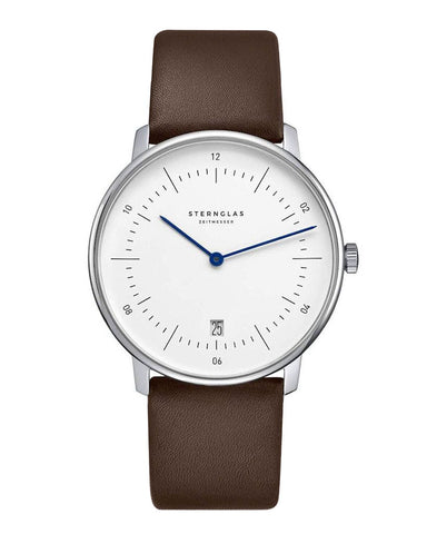 Sternglas Naos White / Brown Watch, Front view