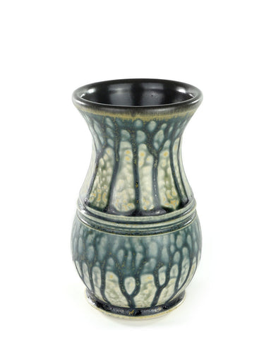 Stofan Pottery Ceramic Flask Vase - Blue Small