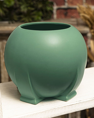 Teco Orb Vase - Green