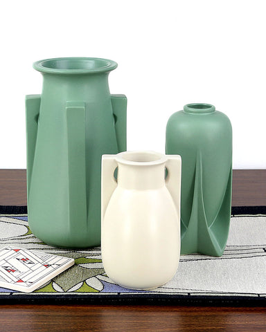 Teco Four Buttress Vase - Green