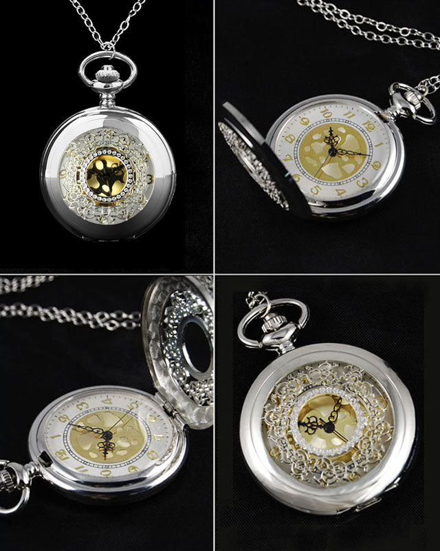Vintage Style Pocket Watch Pendant Necklace | ArchitectGiftsPlus display picture 1