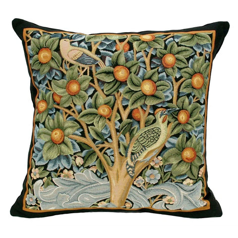 William Morris Woodpecker Tapestry Pillow