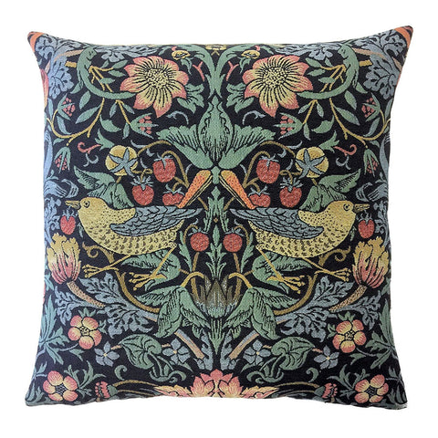 William Morris Strawberry Thief Tapestry Pillow - Birds Facing Out