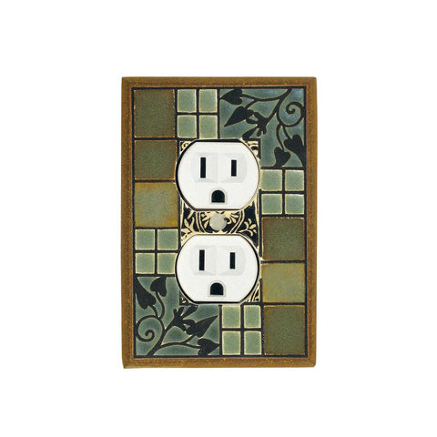 Arts & Crafts Ceramic Tile Switch Plate Single Outlet