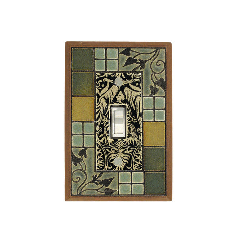 Arts & Crafts Ceramic Tile Switch Plate Single Toggle