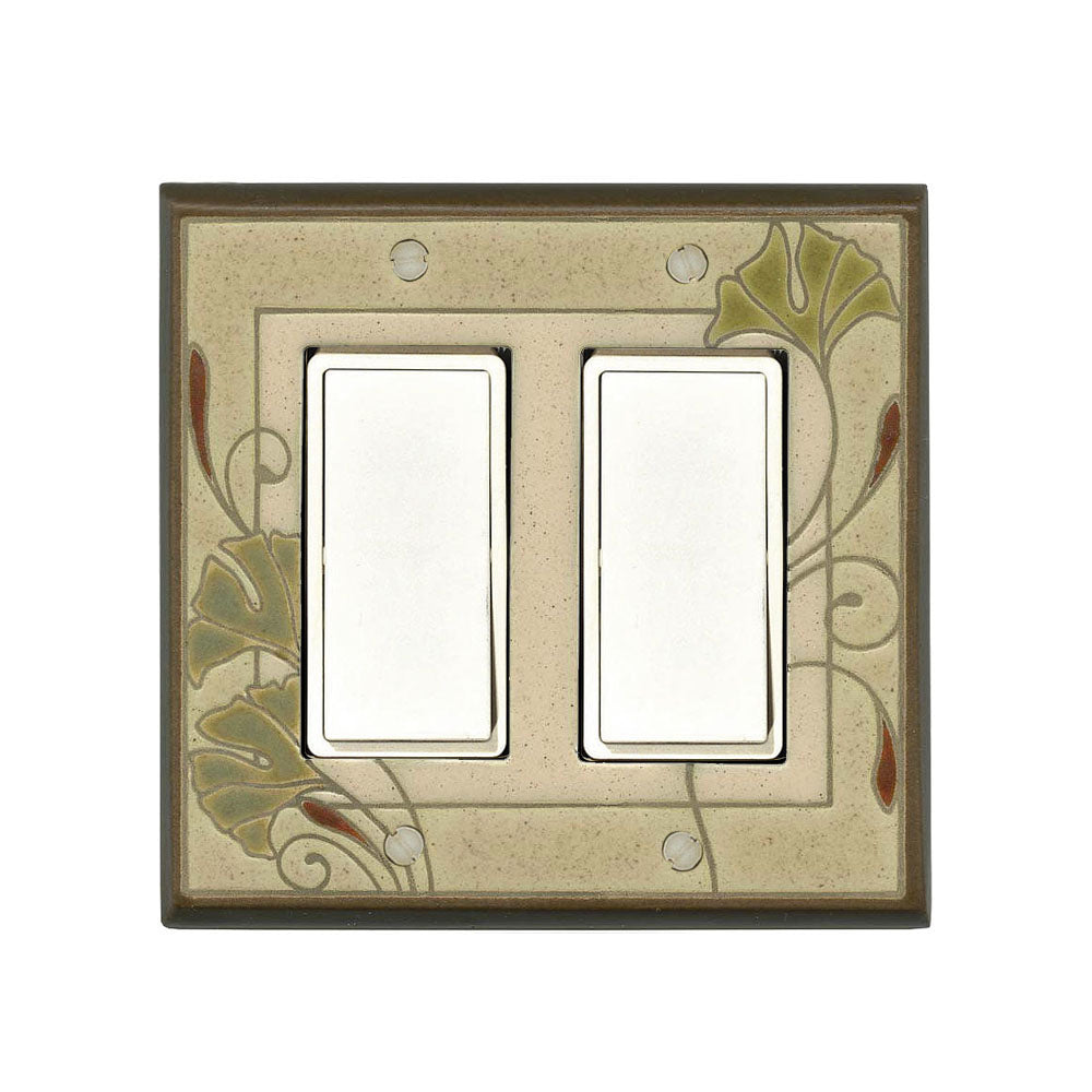 Tile Switch Ginkgo Ceramic Tile Switch Plate | ArchitectGiftsPlus