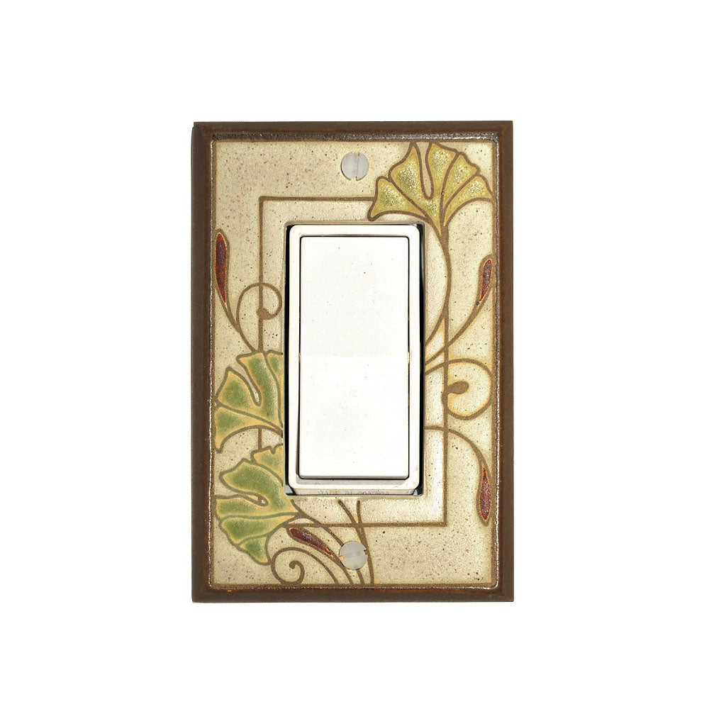 Tile Switch Ginkgo Ceramic Tile Switch Plate | ArchitectGiftsPlus