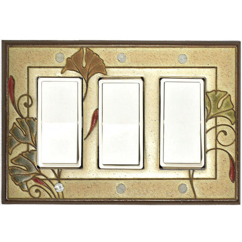 Tile Switch Ginkgo Ceramic Tile Switch Plate | ArchitectGiftsPlus
