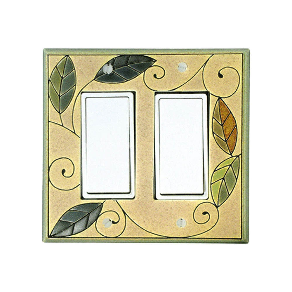Tile Switch Mosaic Leaves Ceramic Tile Switch Plate | ArchitectGiftsPlus