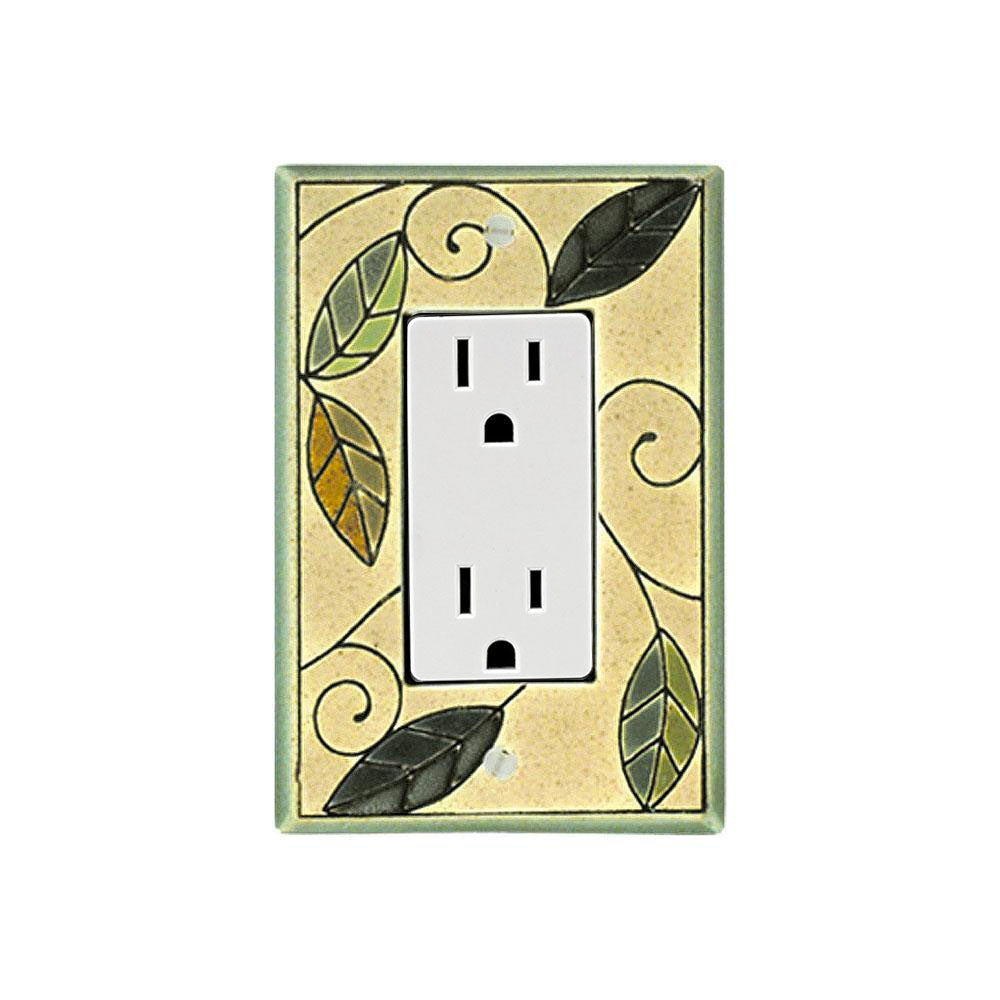 Tile Switch Mosaic Leaves Ceramic Tile Switch Plate | ArchitectGiftsPlus