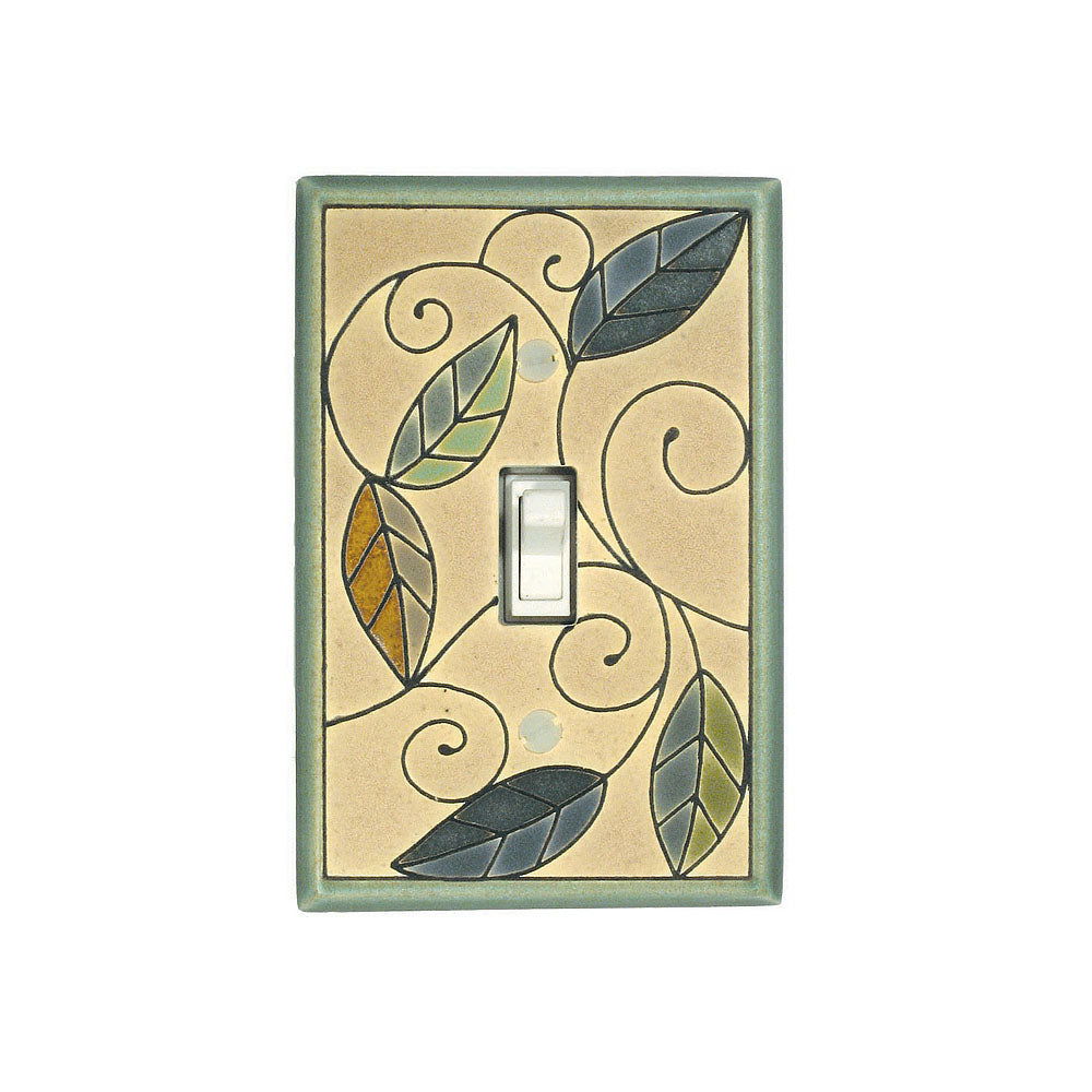 Tile Switch Mosaic Leaves Ceramic Tile Switch Plate | ArchitectGiftsPlus